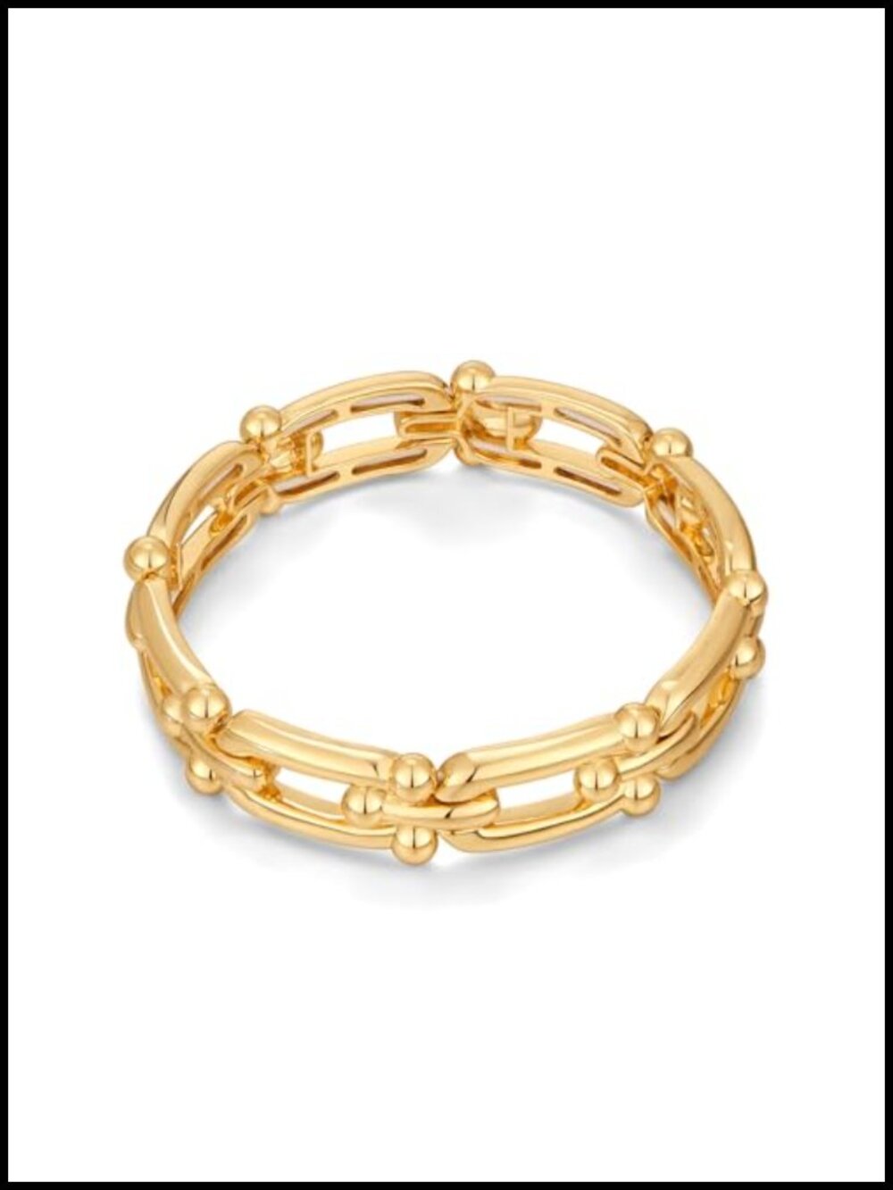 Chunky Gold Stretch Bracelet for Women - Adjustable Elastic Chain Bold